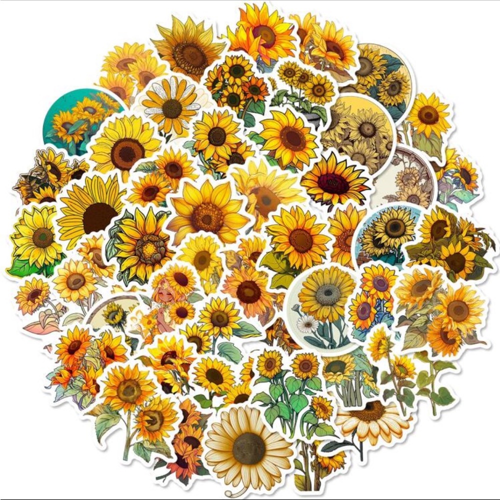 Sunflower Sticker Pack (50 pieces)